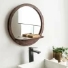 Miroir|Décoration<Made in Meubles Miroir rond avec étagère en bois de manguier Marley
