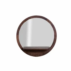 Miroir|Décoration<Made in Meubles Miroir rond avec étagère en bois de manguier Marley