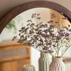 Miroir|Décoration<Made in Meubles Miroir rond avec étagère en bois de manguier Marley