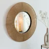 Miroir|Décoration<Made in Meubles Miroir rond en métal et jute Adda