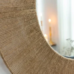 Miroir|Décoration<Made in Meubles Miroir rond en métal et jute Adda