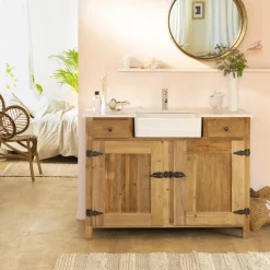 Miroir|Décoration<Made in Meubles Miroir rond en rotin Rattan