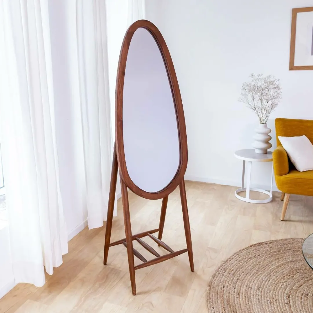 Miroir|Décoration<Made in Meubles Miroir sur pied en bois de manguier Joyce