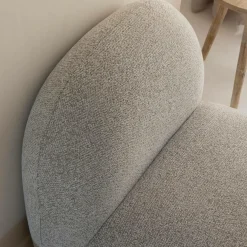 Fauteuil<Made in Meubles Module central canapé en tissu bouclette gris Calya