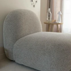 Fauteuil<Made in Meubles Module central canapé en tissu bouclette gris Calya