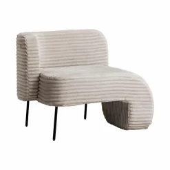 Fauteuil<Made in Meubles Méridienne en velours côtelé blanc Soléa