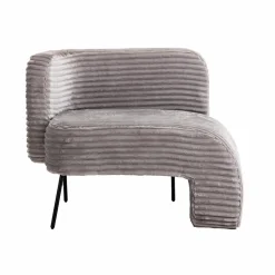 Fauteuil<Made in Meubles Méridienne en velours côtelé gris Soléa