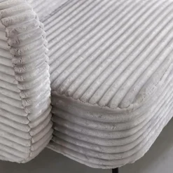 Fauteuil<Made in Meubles Méridienne en velours côtelé gris Soléa