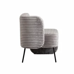 Fauteuil<Made in Meubles Méridienne en velours côtelé gris Soléa