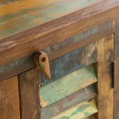 Buffet<Made in Meubles Petit buffet à lattes en bois coloré Ethnik