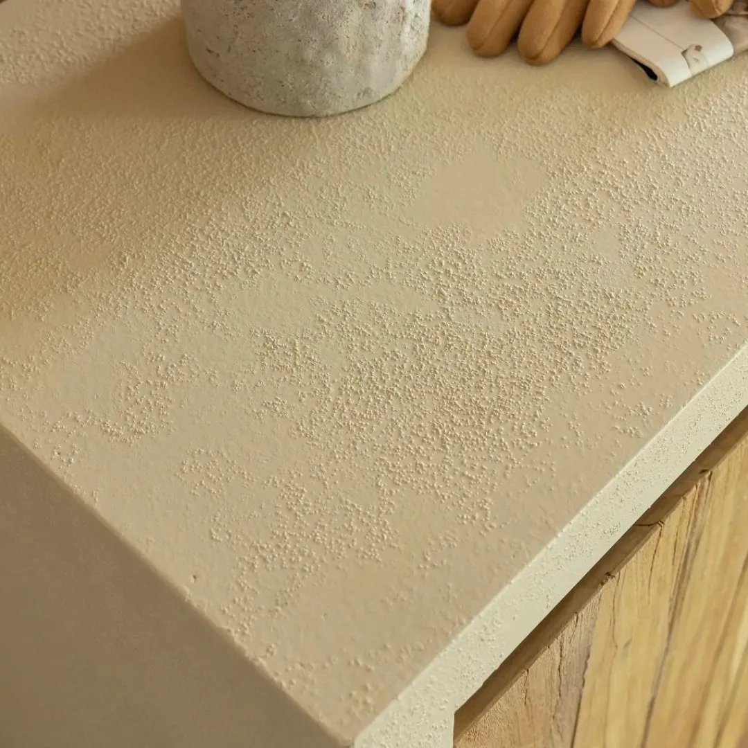 Buffet<Made in Meubles Petit buffet 2 portes en bois effet béton et bois recyclé Dalva