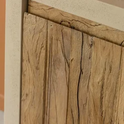 Buffet<Made in Meubles Petit buffet 2 portes en bois effet béton et bois recyclé Dalva