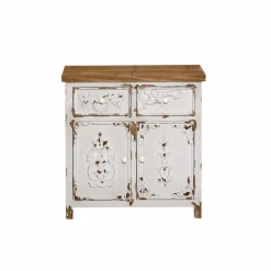 Buffet<Made in Meubles Petit buffet blanc en pin massif brossé Bastille