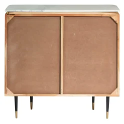 Buffet<Made in Meubles Petit buffet en bois d'acacia et marbre blanc Judith
