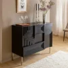 Buffet<Made in Meubles Petit buffet en bois de manguier noir Tristan