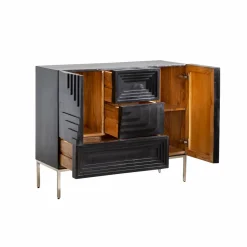 Buffet<Made in Meubles Petit buffet en bois de manguier noir Tristan
