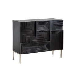 Buffet<Made in Meubles Petit buffet en bois de manguier noir Tristan