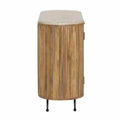 Buffet<Made in Meubles Petit buffet en bois de manguier et terrazzo Ambrine