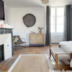 Buffet<Made in Meubles Petit buffet en bois de manguier et cannage Rim