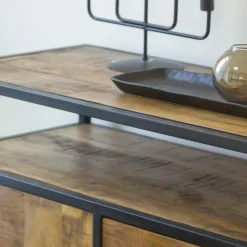 Buffet<Made in Meubles Petit buffet en métal et bois de manguier Marcel