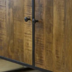 Buffet<Made in Meubles Petit buffet en métal et bois de manguier Marcel