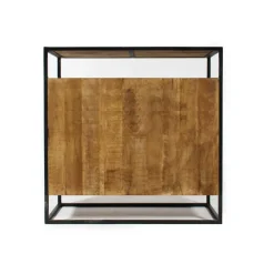 Buffet<Made in Meubles Petit buffet en métal et bois de manguier Marcel