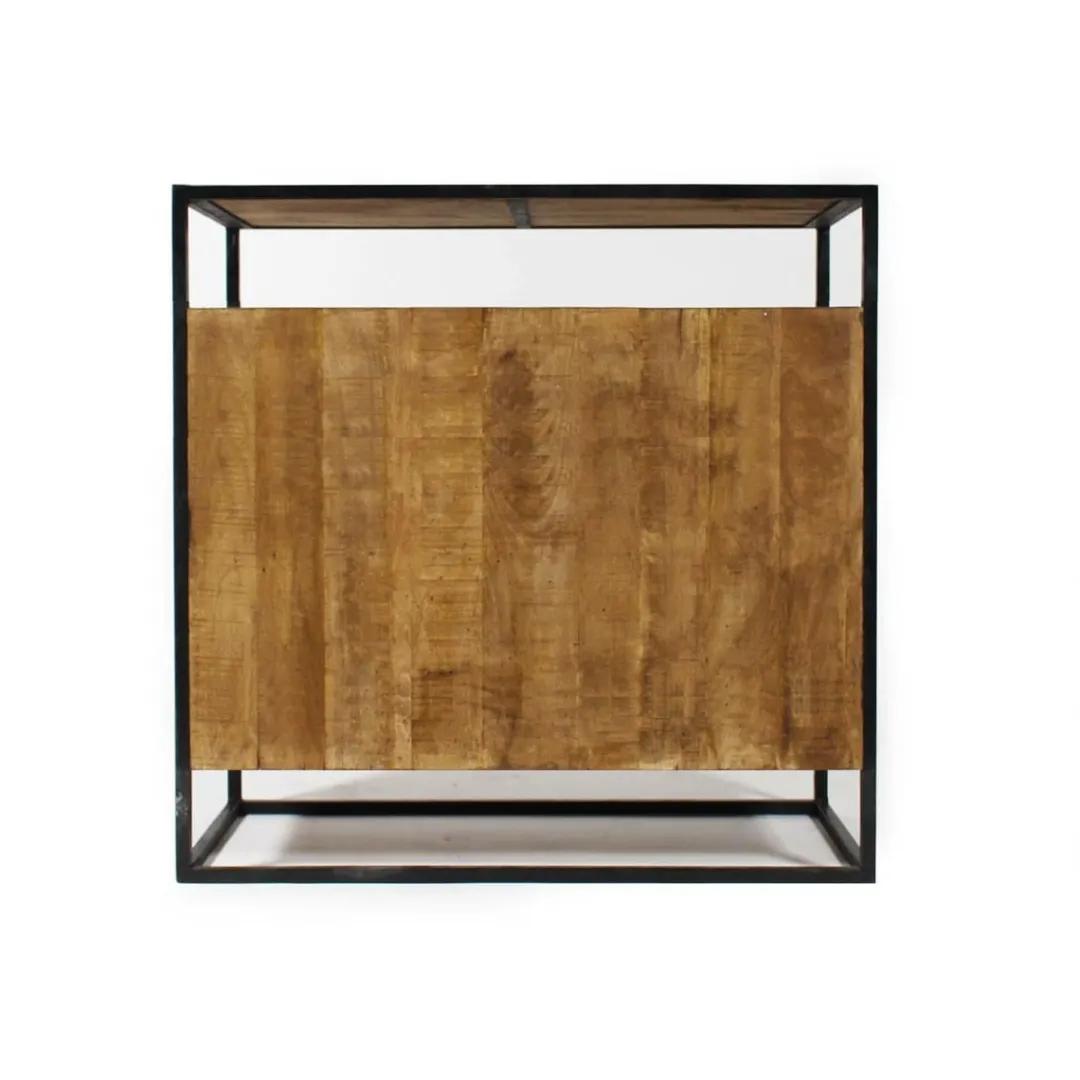 Buffet<Made in Meubles Petit buffet en métal et bois de manguier Marcel