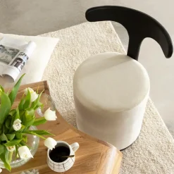 Fauteuil<Made in Meubles Petit Fauteuil blanc en manguier Adonis