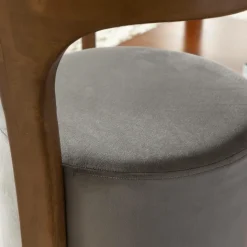 Fauteuil<Made in Meubles Petit fauteuil gris en manguier Adonis