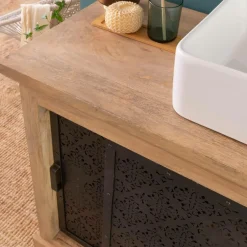 Meuble Sous Vasque<Made in Meubles Petit meuble sous vasque en bois de manguier Sahara