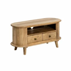 Meuble Tv<Made in Meubles Petit meuble TV arrondi en bois de manguier Maëva