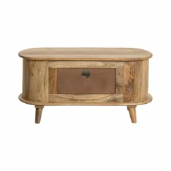 Meuble Tv<Made in Meubles Petit meuble TV arrondi en bois de manguier Maëva