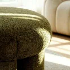 Tabouret<Made in Meubles Petit tabouret en tissu kaki Toby