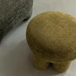 Tabouret<Made in Meubles Petit tabouret en tissu kaki Toby