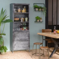 Vaisselier<Made in Meubles Petit vaisselier en métal Locker