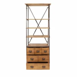 Bibliothèque<Made in Meubles Petite bibliothèque en métal et bois de manguier Marcel