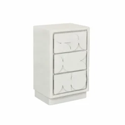 Commode<Made in Meubles Petite commode 3 portes bois effet béton blanc Danaé