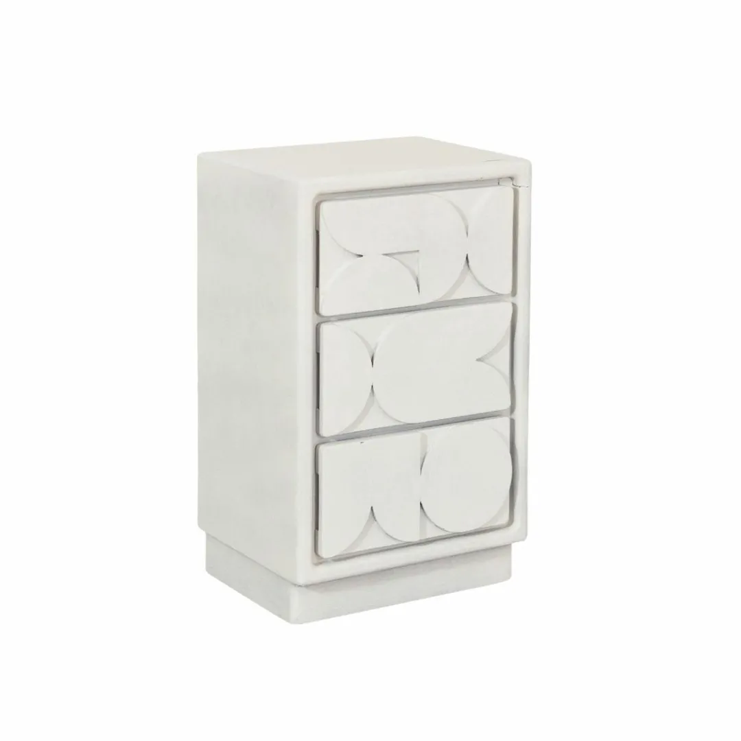 Commode<Made in Meubles Petite commode 3 portes bois effet béton blanc Danaé