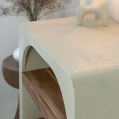 Table Console<Made in Meubles Petite console en bois effet béton et bois d'acacia Dalva