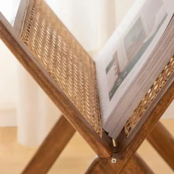 Bout De Canapé & Sellette|Décoration<Made in Meubles Porte revue en bois de manguier et cannage Charline