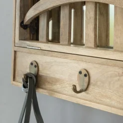 Etagère|Portant & Porte-Manteau<Made in Meubles Porte-manteau en bois de manguier avec miroir Marley