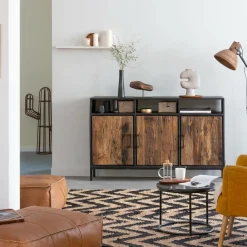 Banc<Made in Meubles Pouf en cuir grand modèle Mina