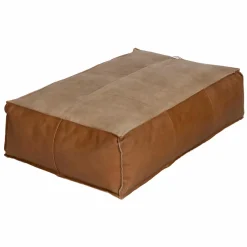 Banc<Made in Meubles Pouf en cuir grand modèle Mina