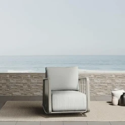 Chaise De Jardin<Made in Meubles Rocking chair en aluminium pour jardin couleur taupe Zion