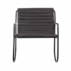 Fauteuil<Made in Meubles Rocking chair en cuir noir Sydney