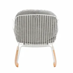 Fauteuil<Made in Meubles Rocking chair en métal blanc tissu gris Ethan