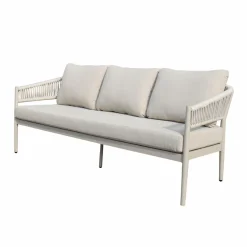 Salon De Jardin<Made in Meubles Salon de jardin à cordes 5 places gris taupe Sayen