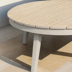 Salon De Jardin<Made in Meubles Salon de jardin à cordes 5 places gris taupe Sayen