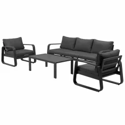 Salon De Jardin<Made in Meubles Salon de jardin 5 places gris foncé Auguste