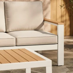 Salon De Jardin<Made in Meubles Salon de jardin crème 5 places Orion